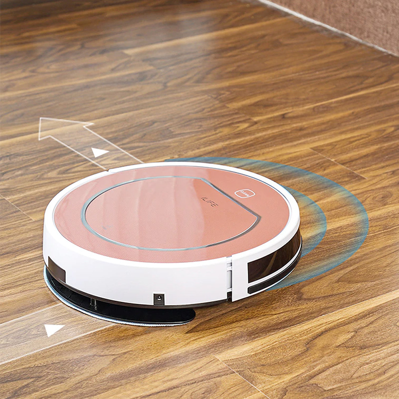 ILIFE V7s Plus 로봇 진공 청소기 하드 플로어 및 카펫 실행을위한 스윕 및 습식 청소 소독 120 분 자동 충전