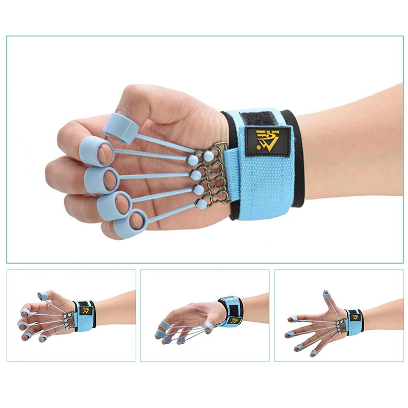 손가락 그리퍼 강도 트레이너 손 요가 저항 밴드 손가락 확장기 운동 손 그립 손목 강도 트레이너 피트니스
