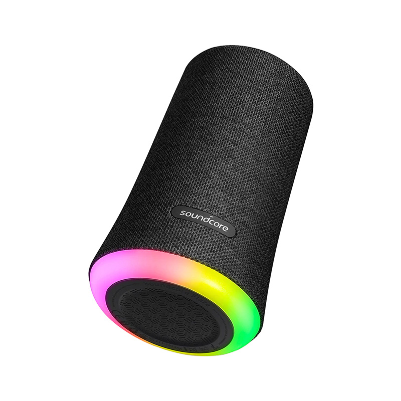 nker Soundcore Flare 휴대용 블루투스 360 '스피커, 올 라운드 사운드 향상된베이스 앰비언트 LED 라이트 IPX7 방수