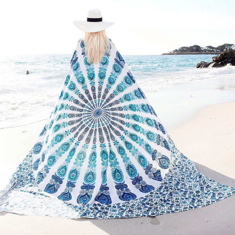 인도 만다라 태피스트리 벽 교수형 다기능 태피스트리 Boho 인쇄 침대보 커버 요가 매트 담요 피크닉 천