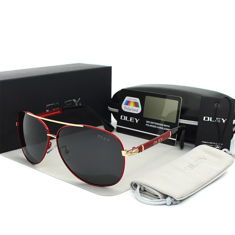 OLEY 럭셔리 선글라스 남자 편광 된 클래식 파일럿 태양 안경 낚시 액세서리 운전 고글 Gafas De Sol Zonnebril Mannen