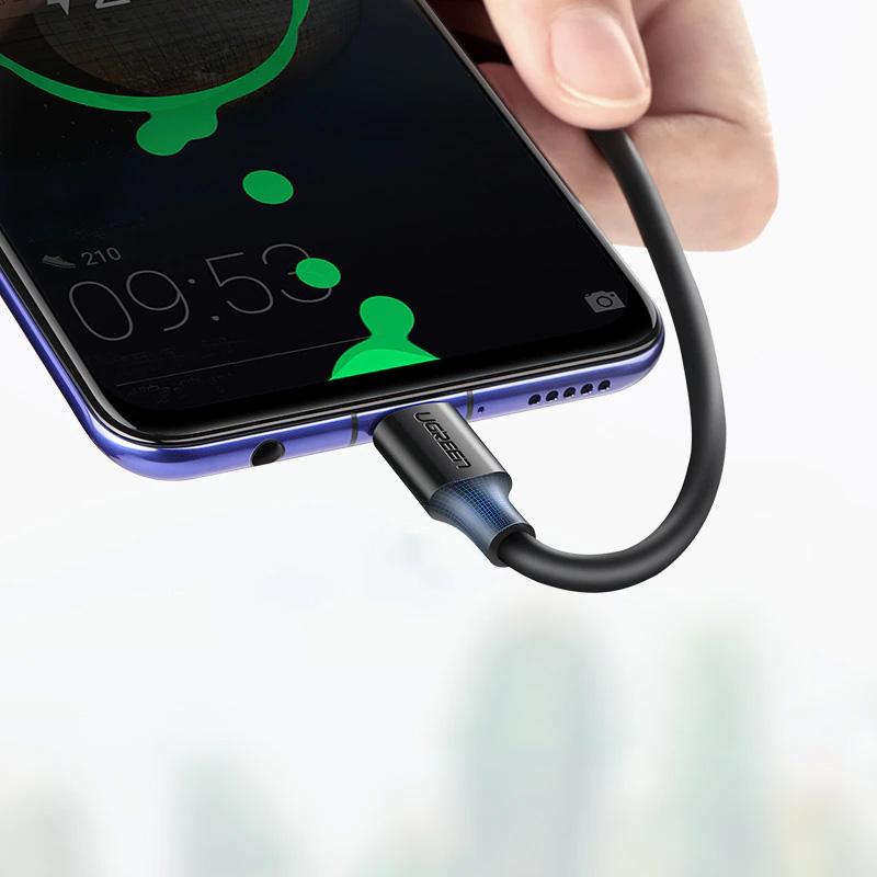Redmi note 8 용 Ugreen USB Type C 충전기 케이블 Samsung Quick Charge 3.0 USB C 고속 충전 케이블 Huawei 용 USB Type-C 와이어