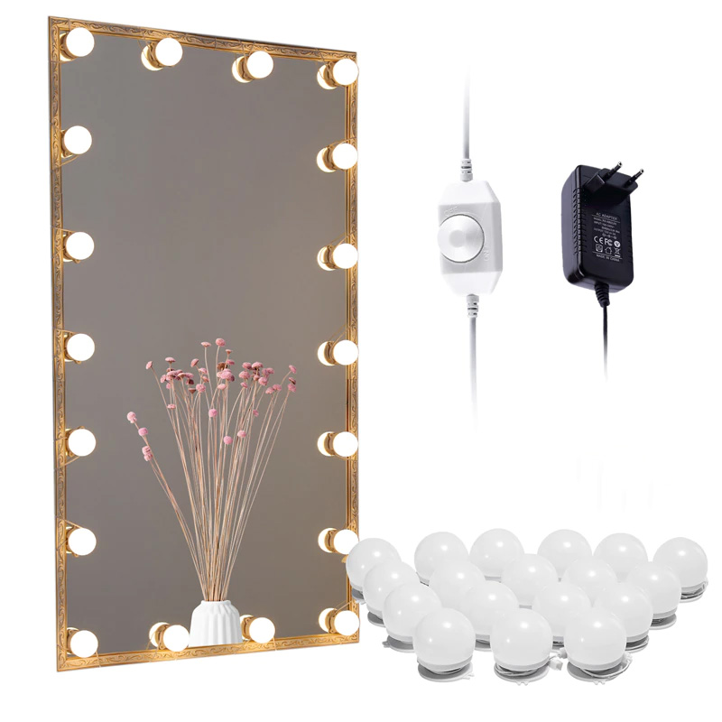 LED 미러 조명 키트 할리우드 메이크업 조명 허영 10/18 전구 욕실, 벽, 드레서에 대 한 연결 가능한 플러그와 dimmab