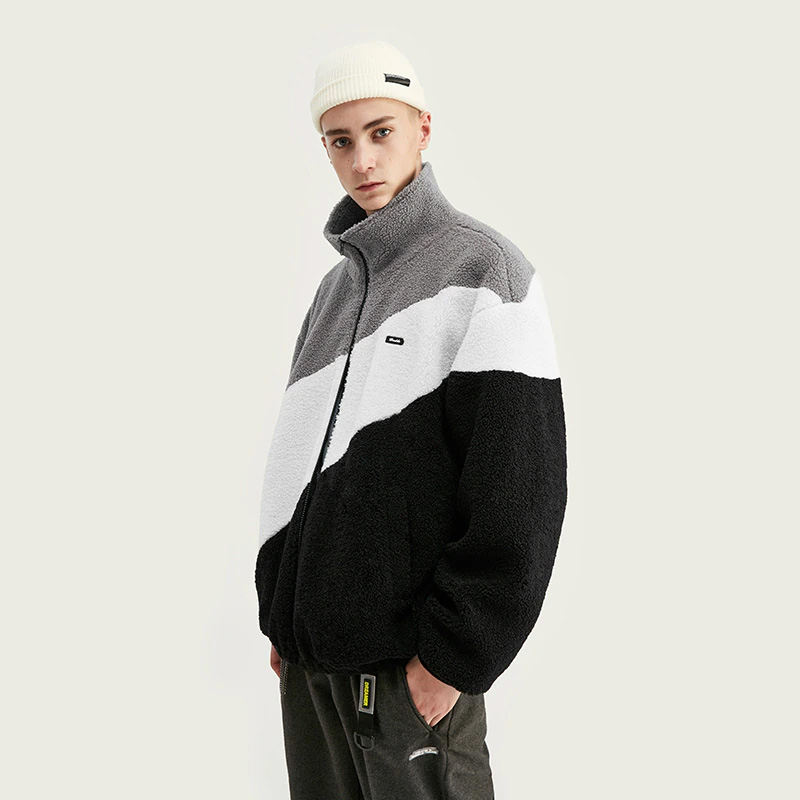 인플레이션 빈티지 폴라 플리스 남성 자켓, 2021 오버사이즈 폴라 플리스 남성 자켓 겨울 따뜻한 코트 폴라 플리스 남성 자켓 9726W