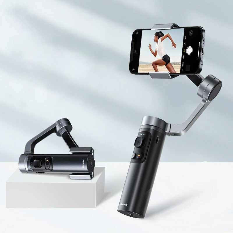 Baseus Foldable Handheld Gimbal 3-Axis Pocket Sized Phone Stabilizer Gimbals Selfie Stick for IOS/Android Mobile Camera Vlog