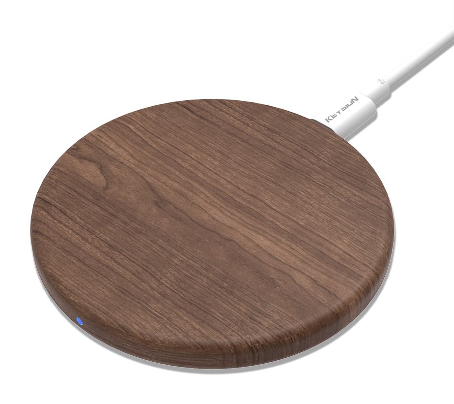 KEYSION-Wooden 10W Qi 고속 무선 충전기, 아이폰 11 XS Max XR 8 Plus 무선 충전 패드 삼성 S10 S9 샤오미 mi 9