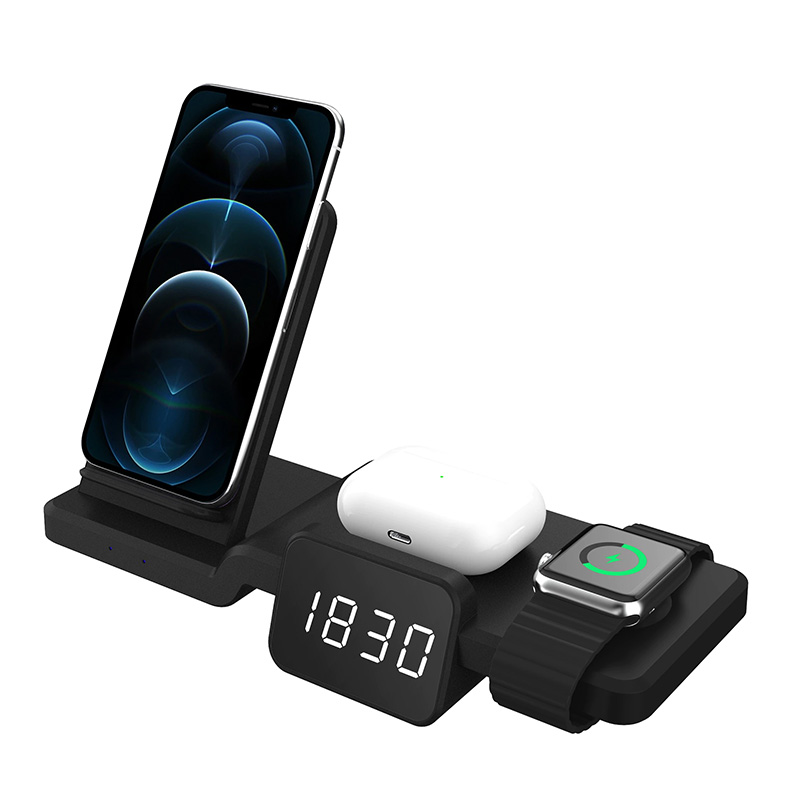 Labobbon 5 in1 Qi 무선 충전기 Apple Watch 6 5 4 3 2 iPhone 8 용 고속 충전 도킹 스테이션 Pus X XS XR 11 Pro MAX 12