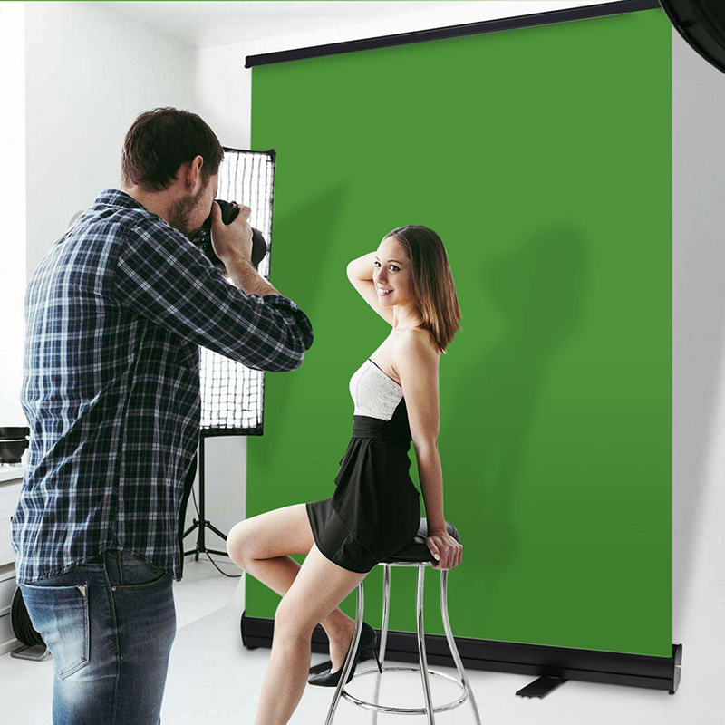 사진 녹색 스크린 접을 수 있는 크로마 키 패널, 배경 제거, 주름 방지 풀업 스타일, 비디오 스탠드 포함