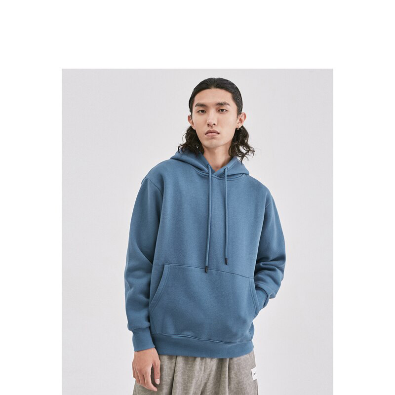 t Basics Unisex Plain Hoodies 겨울 두꺼운 따뜻한 양털 후드 커플 루즈 매칭 후드 티셔츠 167W17