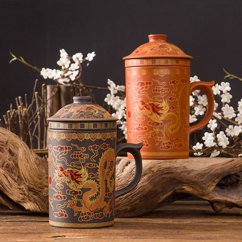 Ceramic dragon pattern Tea Mugs