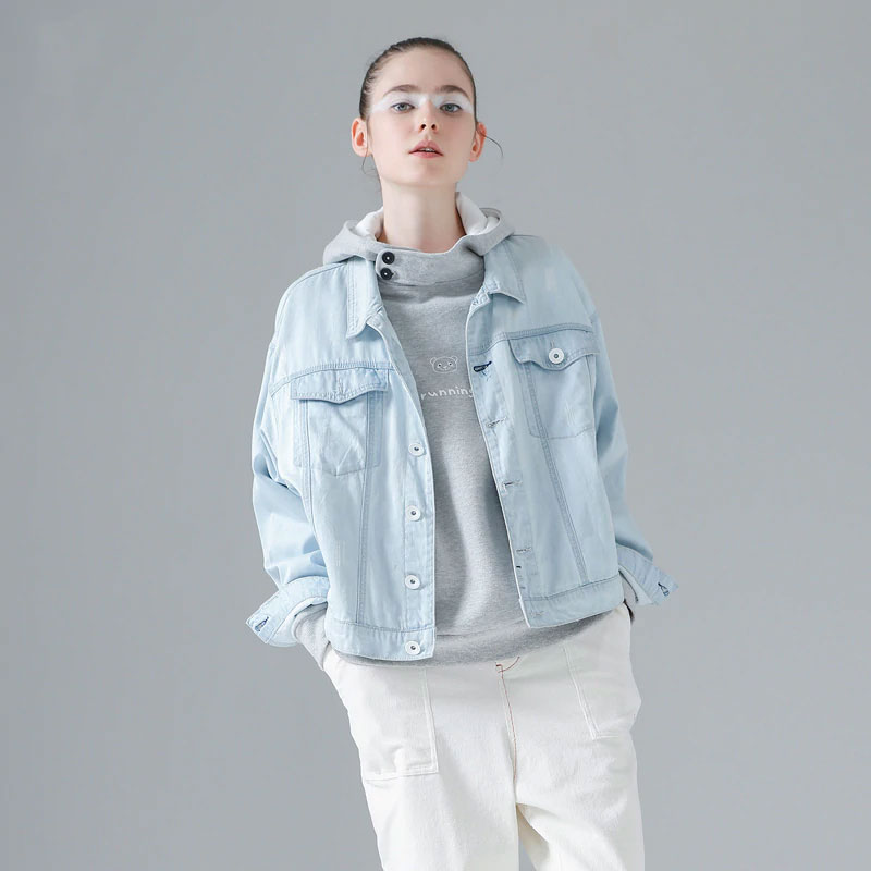 Sleeve Casual Woman Outerwear Jean Jacket