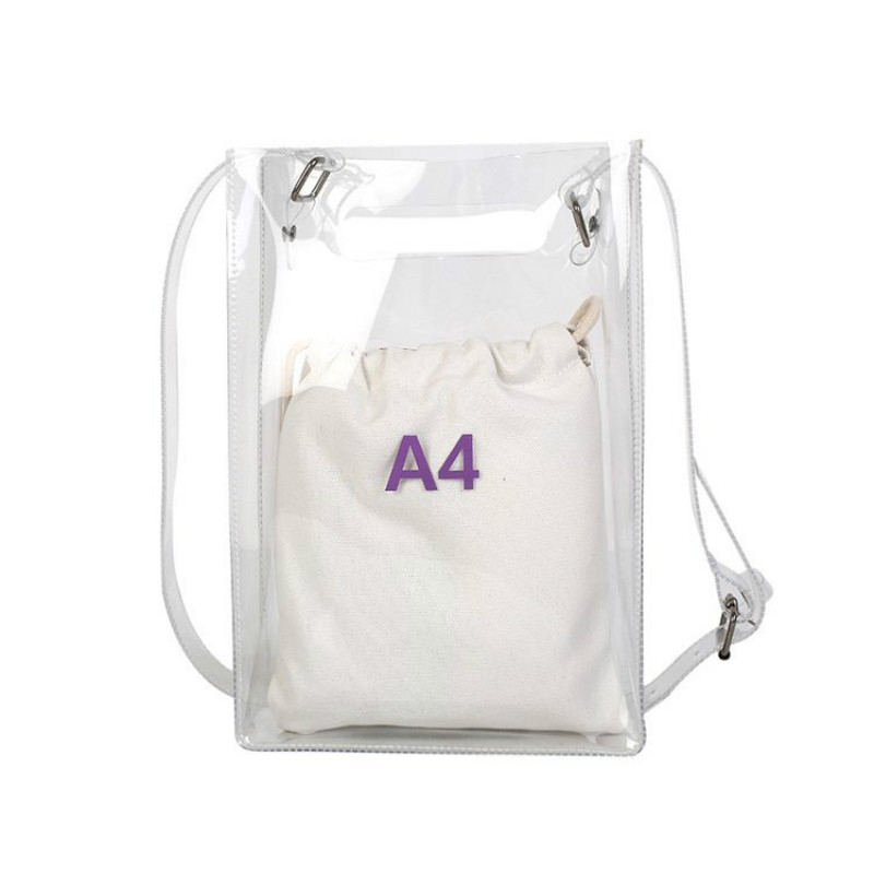  Solid Pvc Transparent & Purple Mini Bags