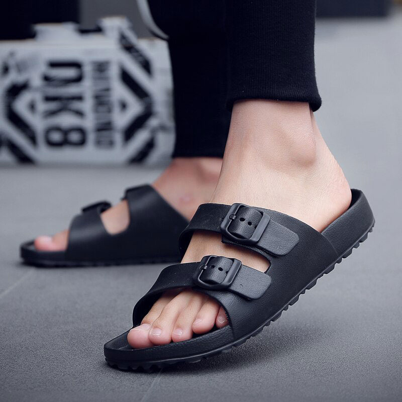 Male Slippers Summer Beach Slippers Men Shoes Men Flats Sandals Casual Men's Shoes Thicken Anti Slip Open Toe Flip Flops