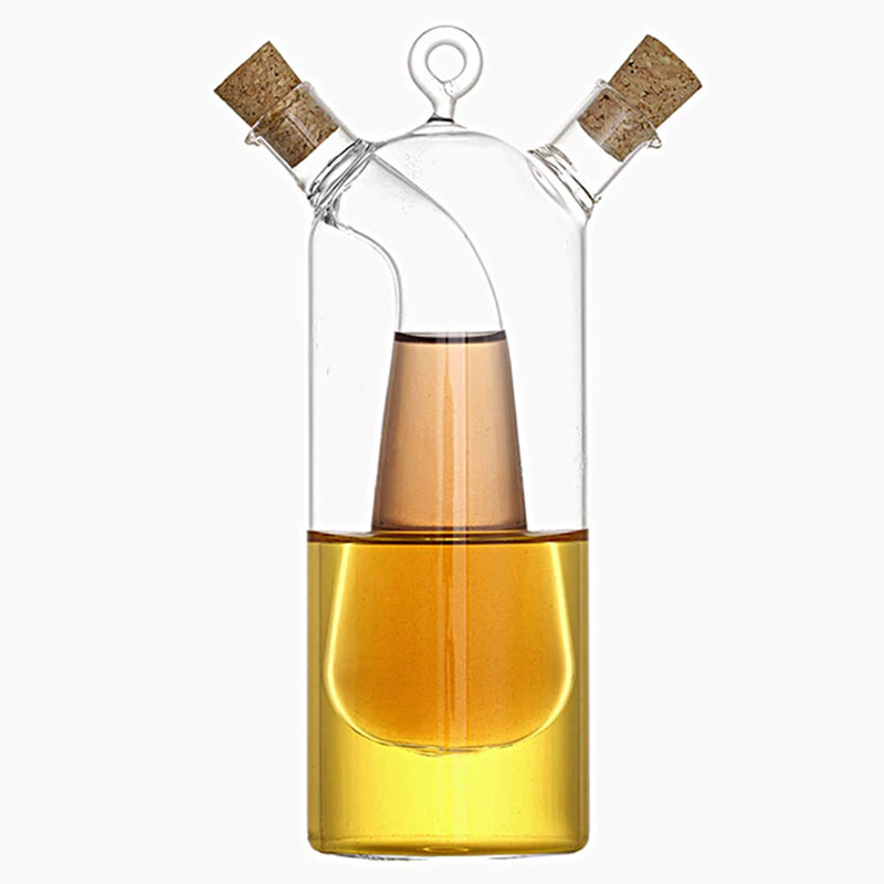 ELETON Kitchen supplies glass olive oil bottle kitchen cruet oil and vinegar bottle double oiler bottle stopper glass jar