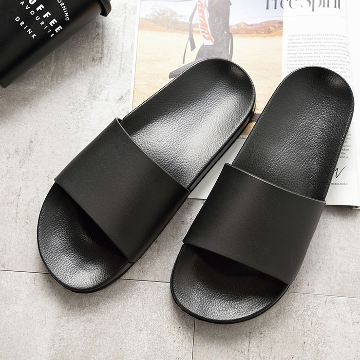 ASIFN Men Slippers Casual Black And White Shoes Non-slip Slides Bathroom Summer Sandals Soft Sole Flip Flops Man