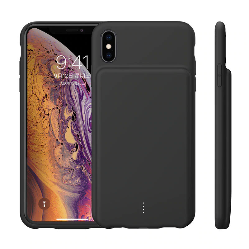Liquid silicone Battery Case For iPhone XS Max Charger Case ForiPhone XR shockproof soft External Slim power bank Charging Cover