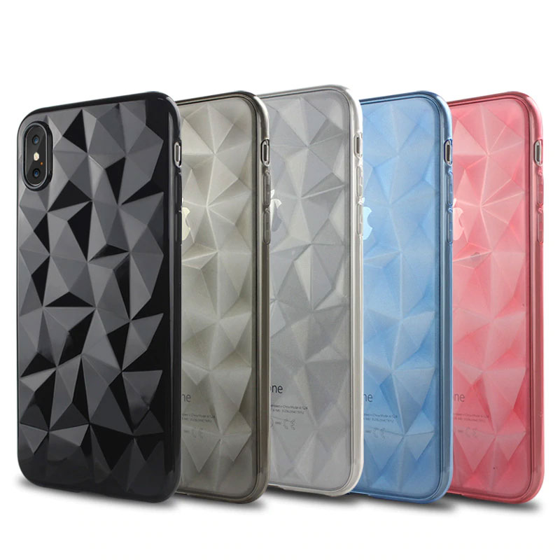 JAMULAR Transparent Soft Phone Case For iPhone X 8 7 6 Plus 3D Diamond Back Cover For iPhone 7 6s Full Protect TPU Fundas Shell