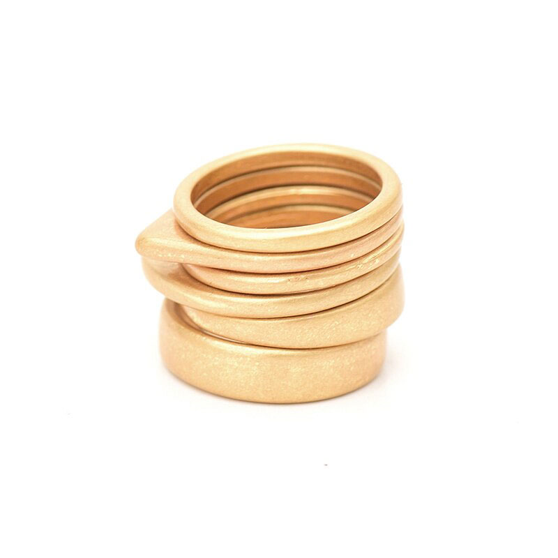 Wild & Free Hot 6pcs Vintage Gold Ring Set For Women Fashion Geometric Plain Knuckle Ring Stackable Rings Jewelry Christmas Gift