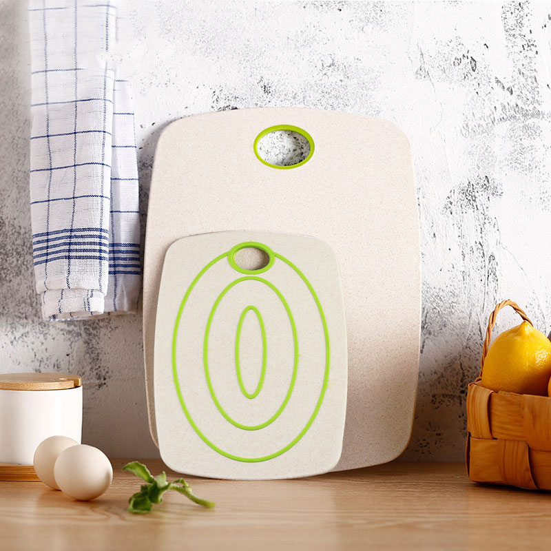 Myvit Cutting Board Non-Slip2pcs Eco-Friendly Wheat Straw Chopping Board Kitchen Fruit Food Vegetable Board Kitchen Accessories