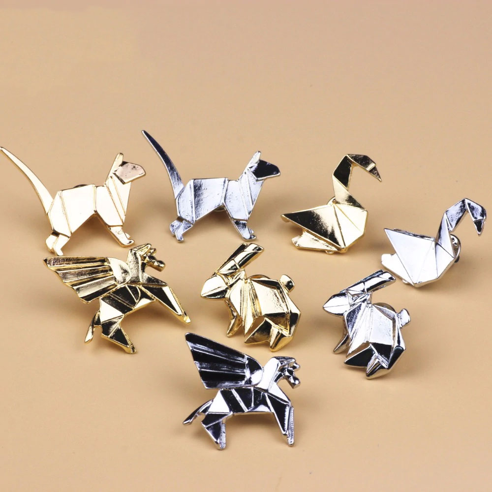Timlee X014  Free shipping Solid Geometry Metal Cat Rabbit Horse Bird Brooch Pins,Fashion Jewelry Wholesale
