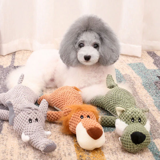 HOOPET Pet Toy Animal Shape Lion Elephant Sound Chew Three Colors Interactive Toys