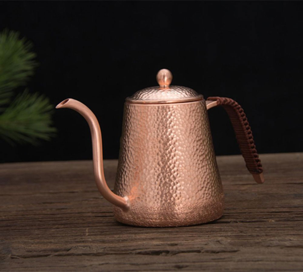 FeiC 1pcs 0.6L Copper Tea and Coffee Drip Kettle pot hot water for Barista