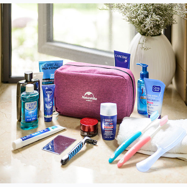 NatureHike Wash Bag Travel Cosmetic Bag Men Bags Large  Women Make Up Set Waterproof Wash Bag Grey Black Purple Navy Blue