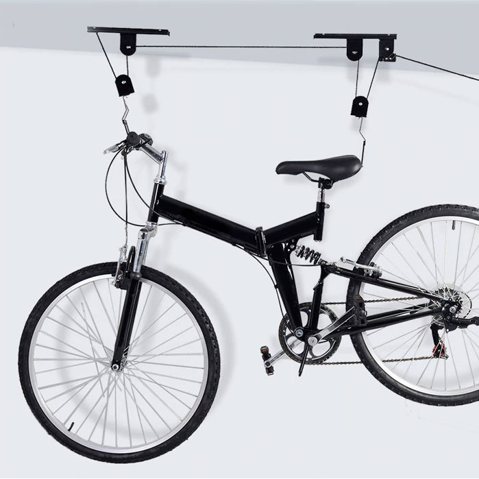 45LB 강력한 자전거 자전거 리프트 천장 장착 호이스트 보관 차고 걸이 풀리 랙 금속 리프트 어셈블리 ciclismo bicicleta