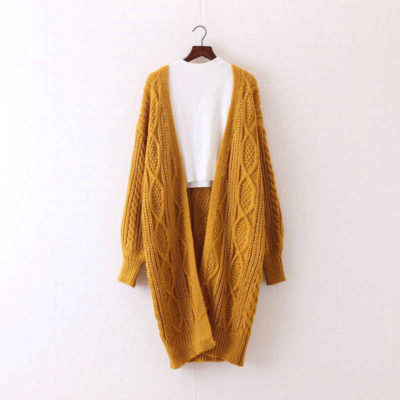 Women Long Cardigans Autumn Winter Open Stitch Poncho Knitting Sweater Cardigans V neck Oversized Cardigan Jacket Coat