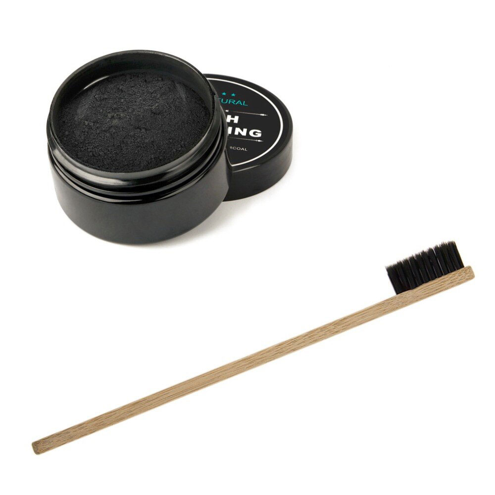 Natural Teeth Whitening Whitener Charcoal teeth whitening Scaling Powder Teeth Clean Strengthen+ Bamboo Toothbrush new