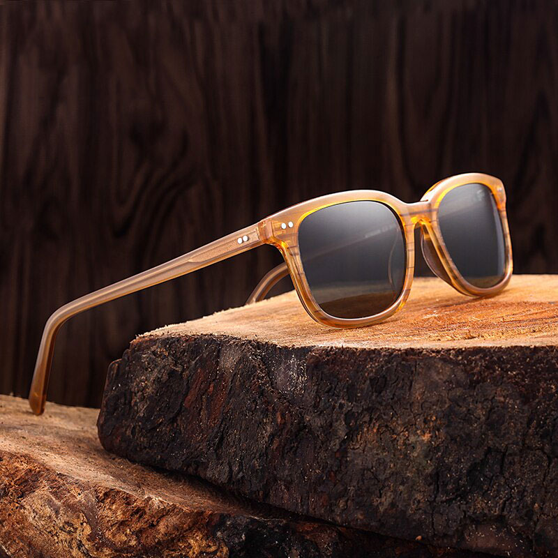 Classic Polarized Men Sunglasses Women Brand Designer Square Acetate Sun Glasses Driving Unisex Eyewear Gafas Oculos AT8006