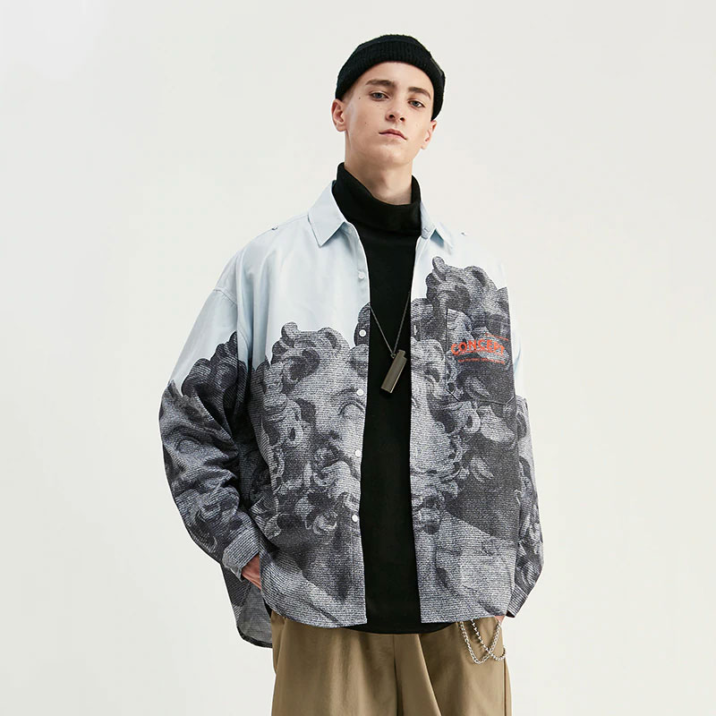 INFLATION New Arrivals Chinese Style Shirt Men Novelty Modis Long Sleeve Shirts 2019 Autumn New Style Male Casual Shirts 92138W