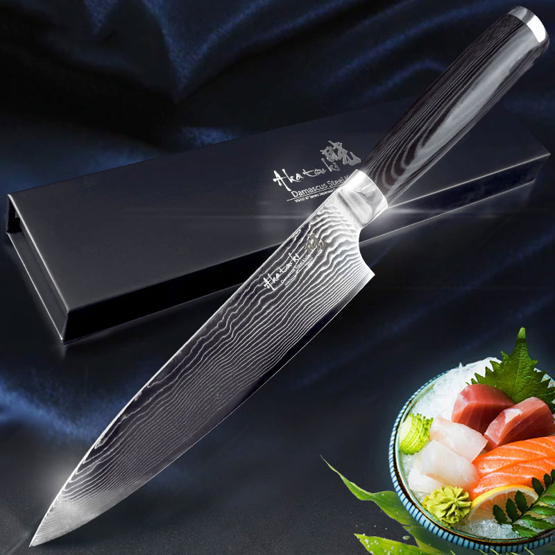 Damascus Knives Chef Knife Japanese Kitchen Knife Damascus VG10 67 Layer Stainless Steel Knives Ultra Sharp Micarta Handle