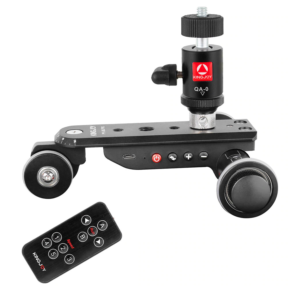 KINGJOY PPL-06S Camera Slider Dolly Car Rail Systems Time Lapse Electric Motorized Dolly Car For Camera Phone Camcorder Dslr