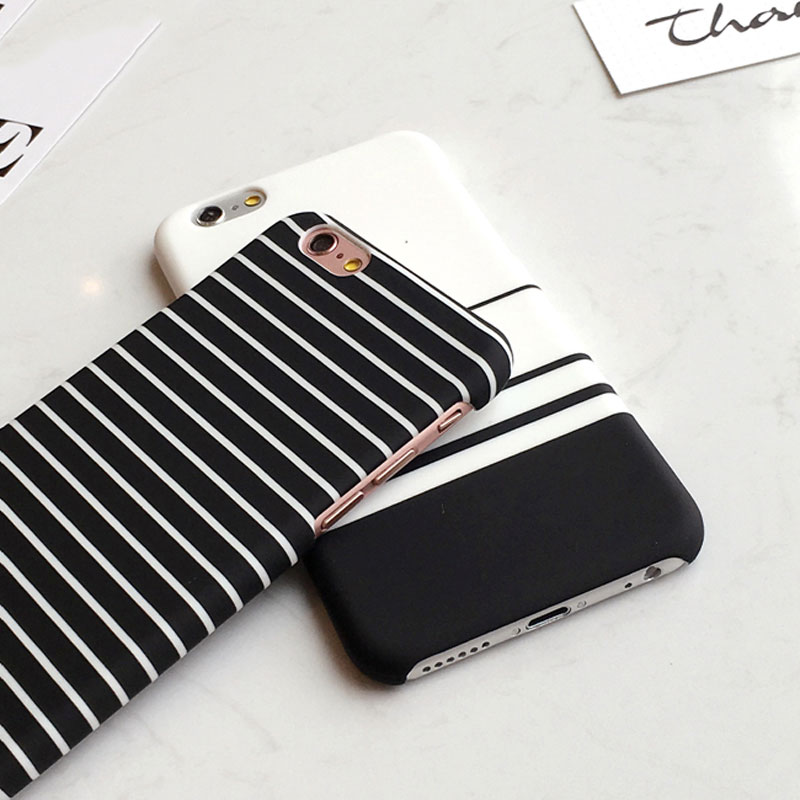 LACK Fashion Stripe Cover For iphone5 Case For iphone 5 5S Hard White Black Blue Slim Phone Cases Protect Capa Fundas
