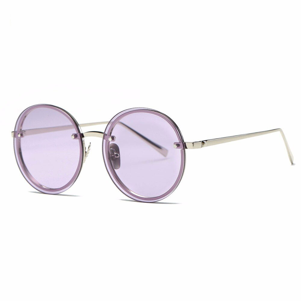 AEVOGUE Sunglasses Women Brand Designer Round Rimless Metal Temple Oversize Vintage Superstar Sun Glasses AE0497