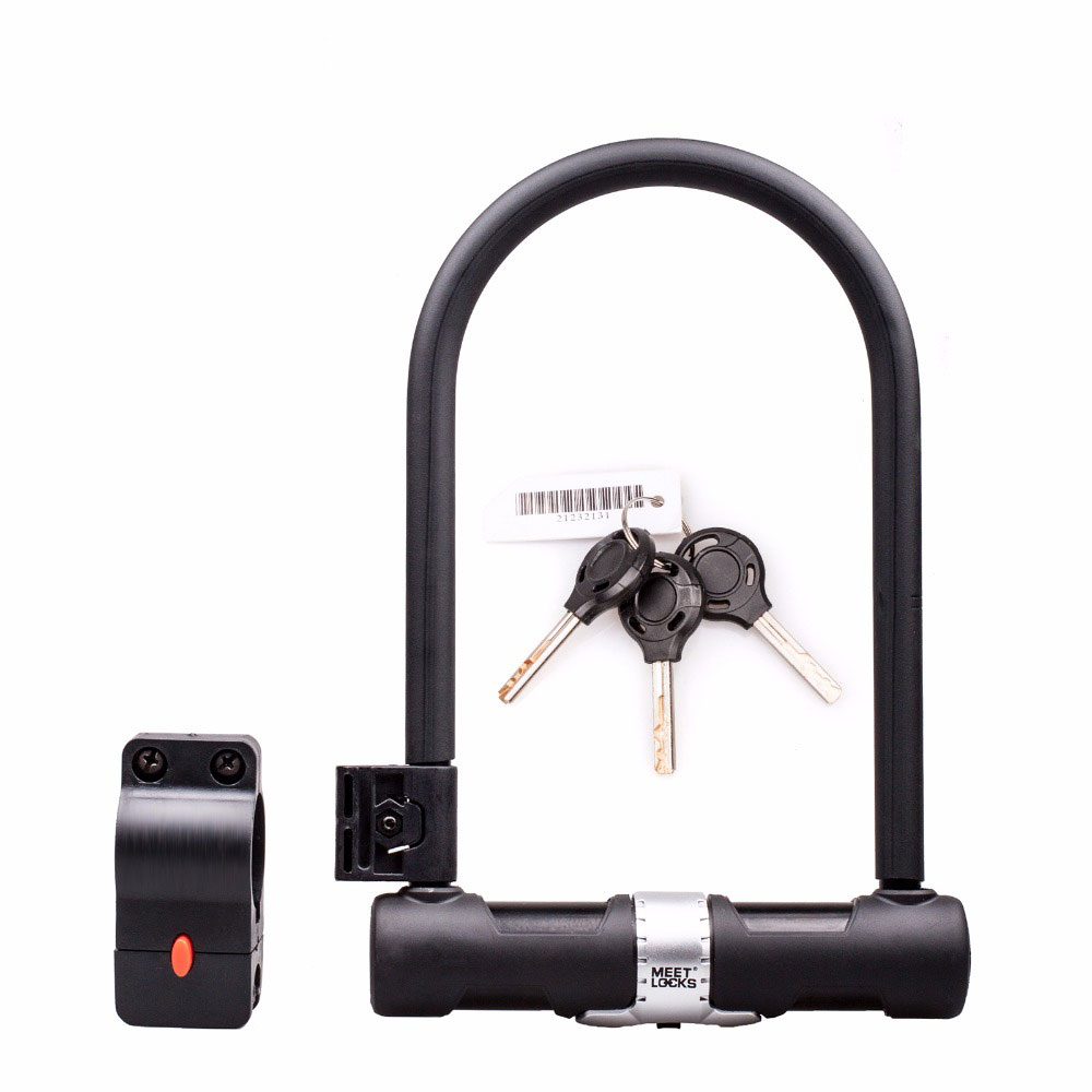 MEETLOCKS Bike U Lock Bicycle Security Bike Safety Bracket And Three Solid Brass Key With Rekey Code Tag candado bicicleta