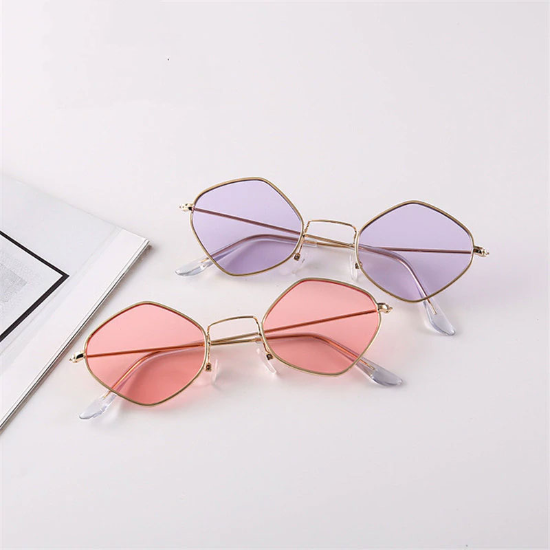 2018 New Polygon Sunglasses Women Men Brand Designer Vintage Sunglasses Clear Sun Glasses Sexy Fashion Couple Eyewear