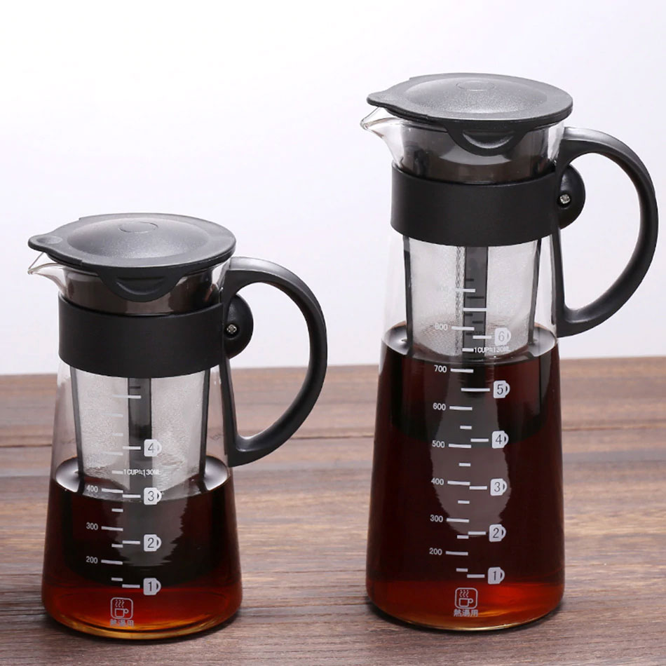 Portable Hot/cold brew Dual use filter Coffee&Tea Pot Espresso Ice Drip Maker glass Percolators kitchen accessories barista tool