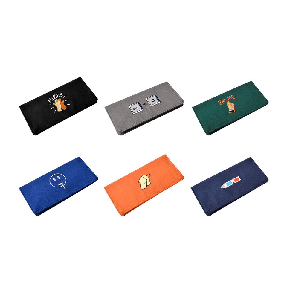 Funny canvas embroidery long wallets in FUNNY series 6styles(FUN KIK)