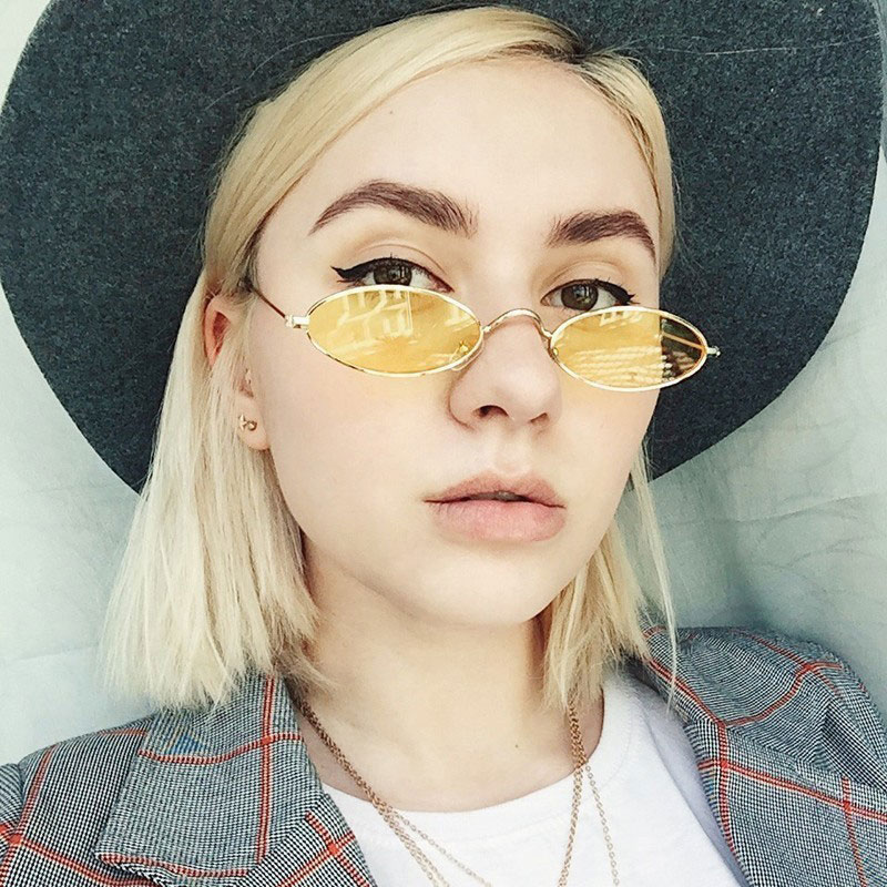 Retro Small Oval Sunglasses Women Female Vintage Hip Hop Balck Glasses Retro Sunglass lady Luxury Brand Eyewear