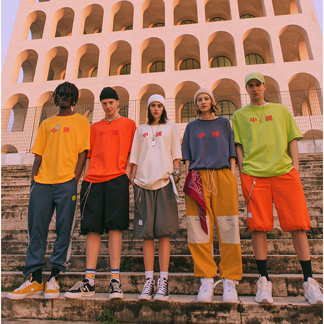 INFLATION Chinese Tee 2019 SS Collection Zhongwen Oversize T-shirt Multi-colour Streetwear Hip hop Couple Tee Plus Size 91118S