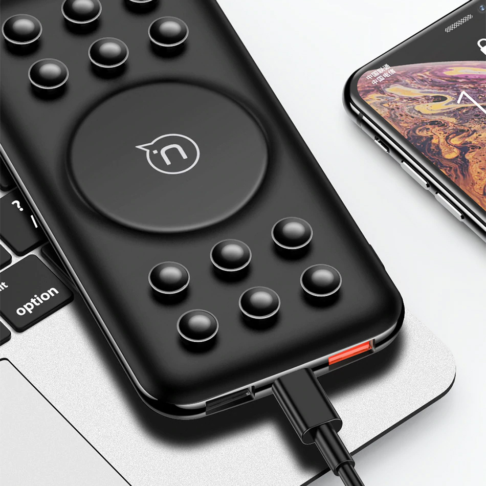 USAMS Qi Wireless Power bank 10000mAh PowerBank Charger for iPhone Samsung fast charging QC 3.0 18W PD Portable External Battery