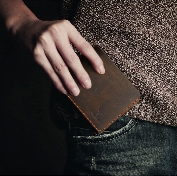 COWATHER Crazy horse leather men wallets Vintage genuine leather wallet for men cowboy top leather thin to put free shipping