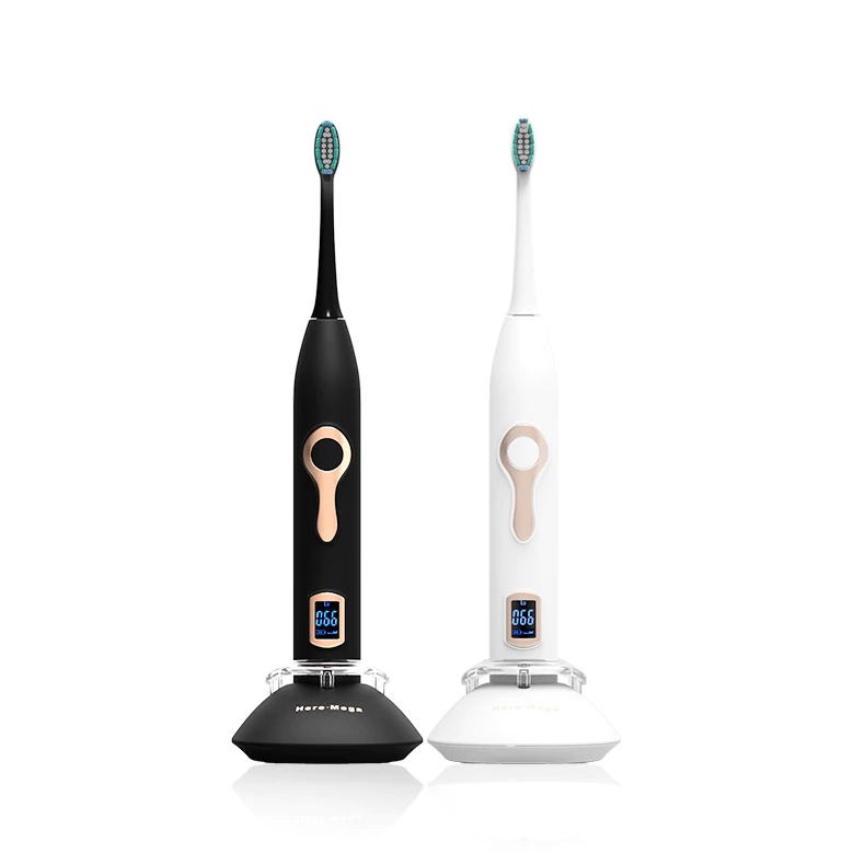 HERE-MEGA Automatic Sonic Electric Timer Toothbrush Ultrasonic Vibrating Whitening Power Rechargeable Tooth Brush USB for Adult