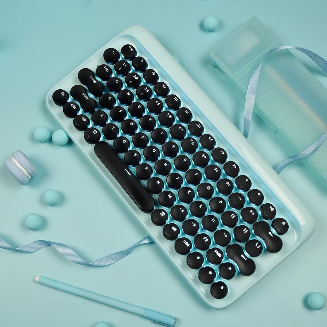 Xiaomi Mechanical Bluetooth 79Key Keyboard LED Backlit USB Ports for Laptop Desktop Tablets Computers Gaming Keyboard Typewriter