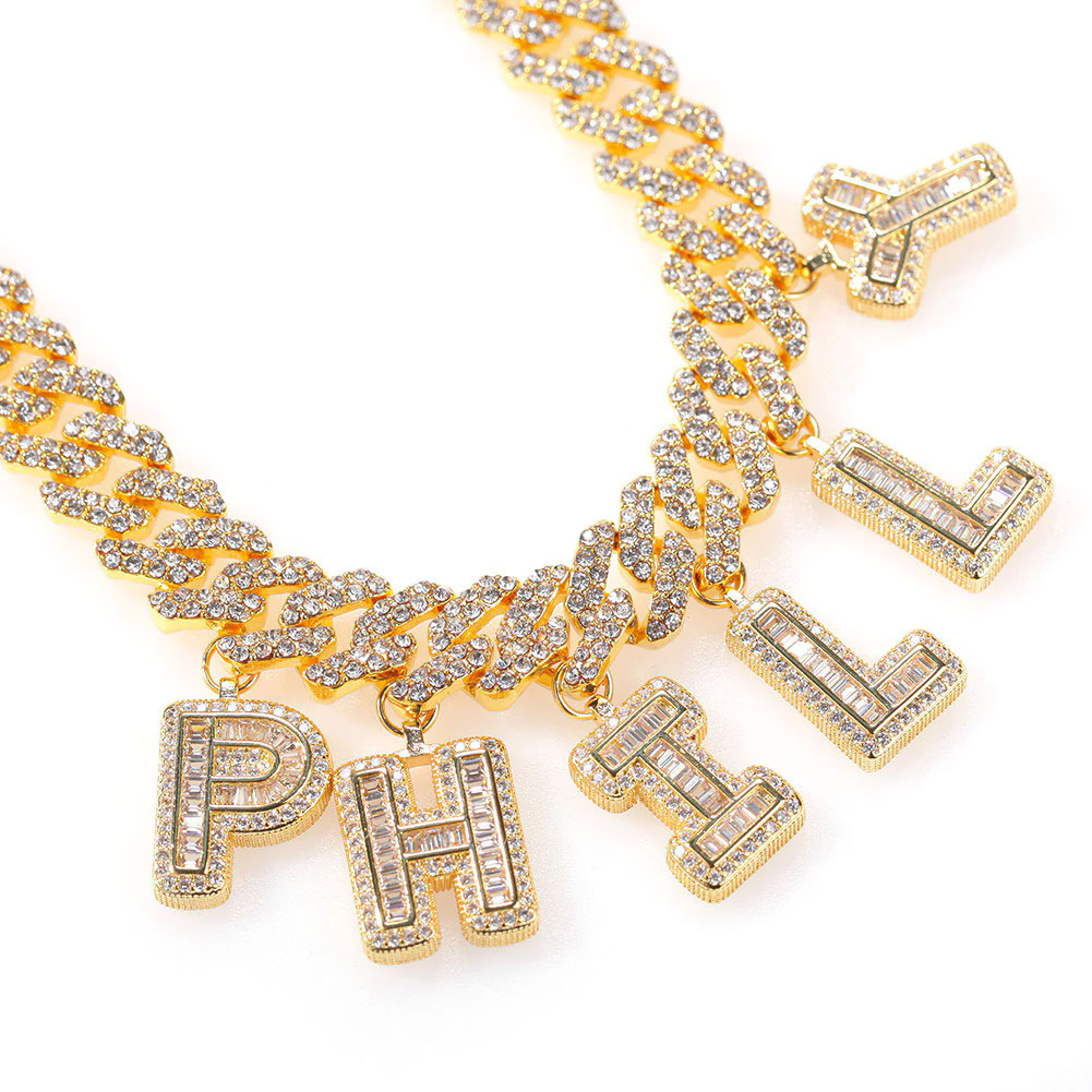UWIN Hiphop Jewelry DIY Letter Necklace & Bracelet 