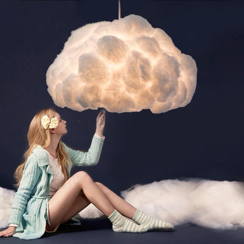 GZMJ Nordic Clouds Pendant Lights Silk Lamp Dark Clouds Hanglamp Personality Decorate Hanging Light For Hotel Lobby Restaurant