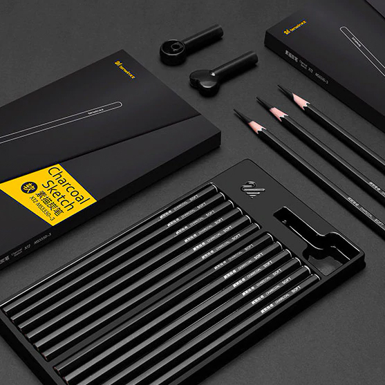 12Pcs/Set Drawing Pencil Set Wooden Professional Art Supplies Hard/Medium/Soft Sketch Charcoal Pencils Art Painting Stationery