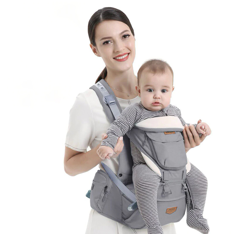 SUNVENO Ergonomic Baby Carrier Infant Baby Hipseat Waist Carrier Front Facing Ergonomic Kangaroo Sling for Baby Travel 0-36M